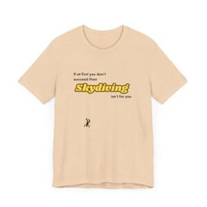 Skydiving Retro Tee, Unisex T-Shirt with Grave Image, 'If at First You Don't Succeed' Quote, Gift for Thrill Seekers, Parachute Enthusiasts, - Image 11